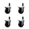 Service Caster 4'' Soft Rubber Swivel 1-1/4'' Expanding Stem Caster Set Total Lock Brake, 4PK SCC-EXTTL20S414-SRS-114-4 - alternate 1